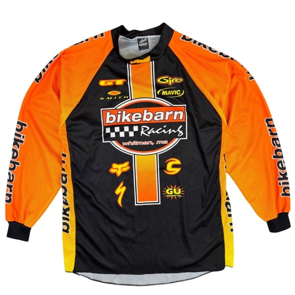 Verge Bikebarn Racing Cycling Jersey Mens XL Orange Black Long Sleeve Motocross